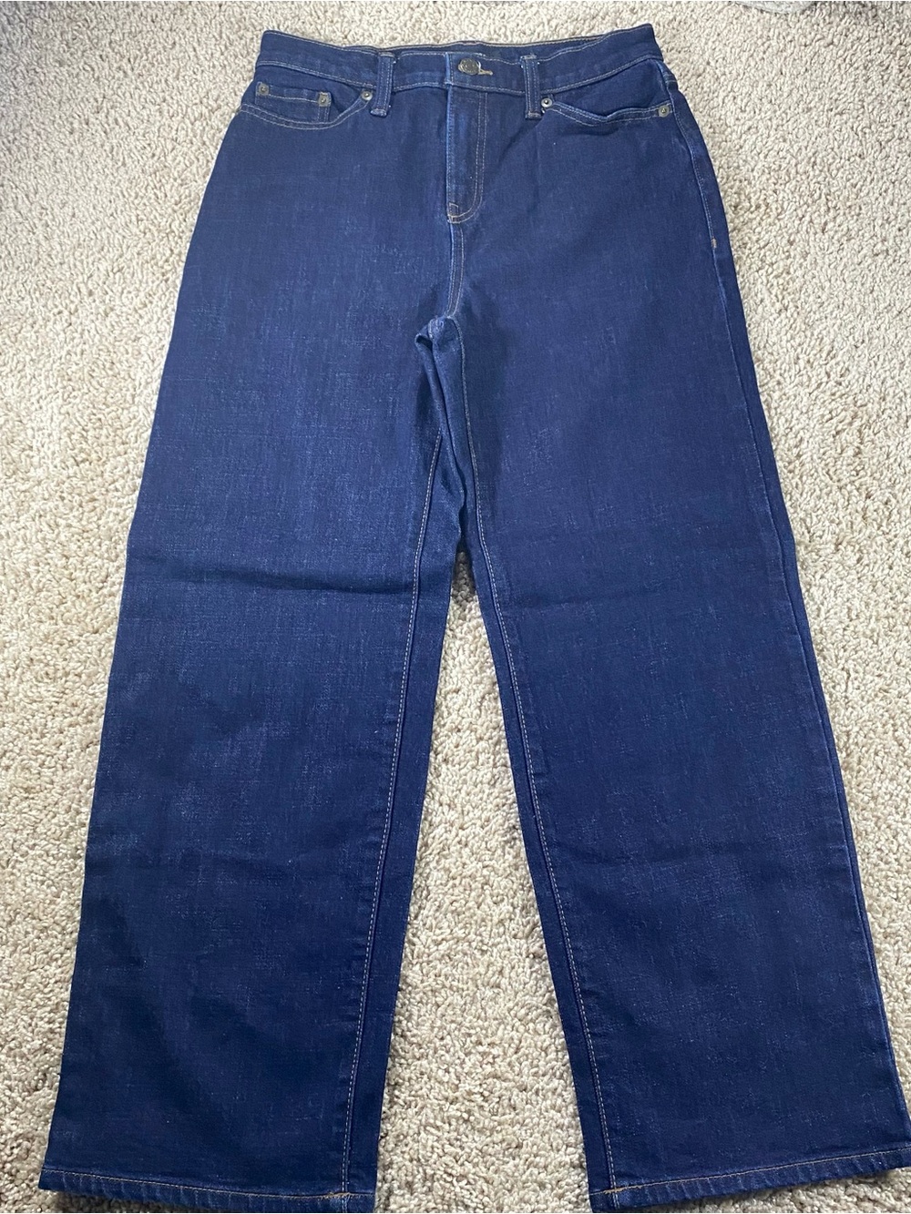 Banana Republic Ultra High Rise Wide Leg 6 Dark Indigo Denim Blue Jeans